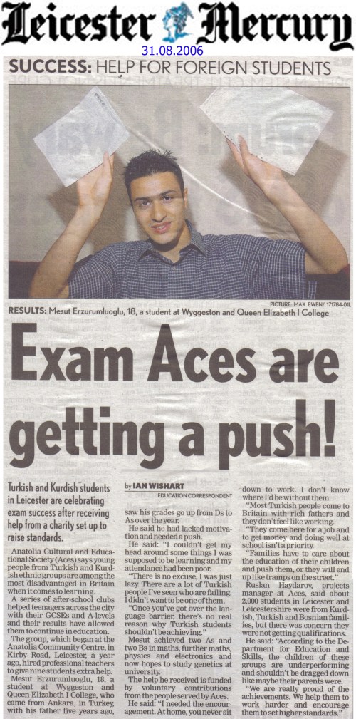 Me in Leicester Mercury (August 2006)
