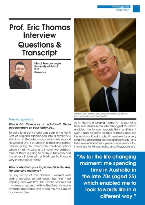 NoS magazine (May 2013) - Interview by Mesut Erzurumluoglu