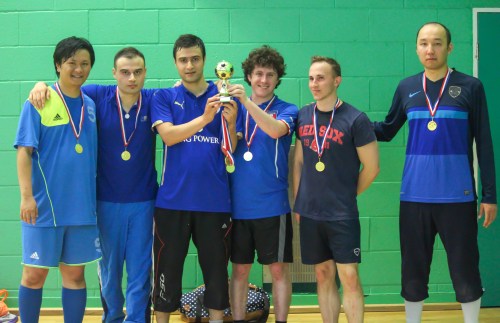 UBU Staff League Cup 2015 winners ‘Flying Foxes’ team (Left to Right): Chris Z, Esat E, Mesut E, Guillermo B, Adam T, Askhat T. Tom R was also in the team